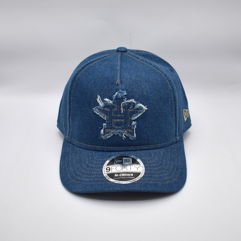 New Era 9FORTY Houston Astros MLB Blue Denim Baseball Snapback Hat Cap OSFM NWT